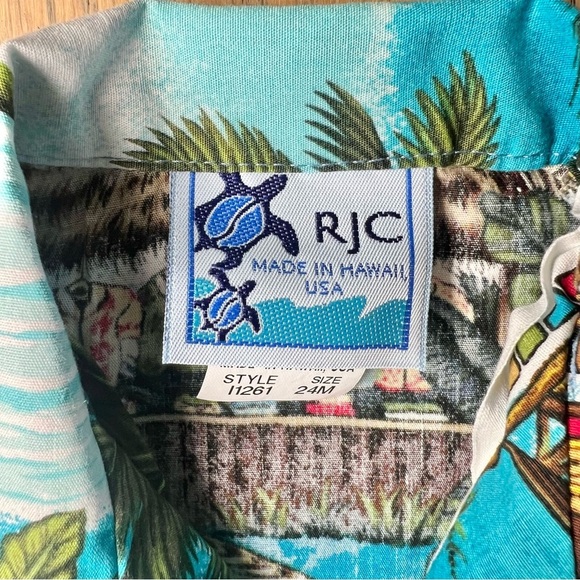 RJC Kids Youth Surf Boards Palm Trees Hawaiian Shirt Made In Hawaii EUC Size 2T - Picture 7 of 8